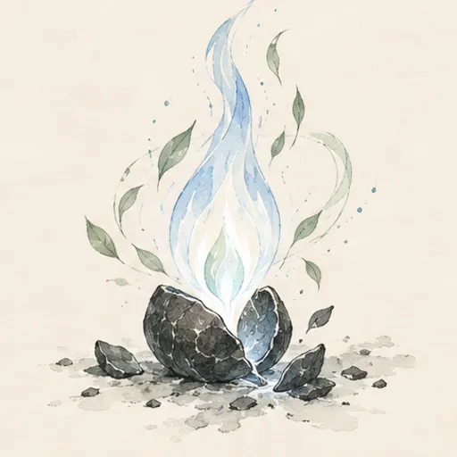 Ink illustration: Cell 42 · Agni-loka, Plane of Fire