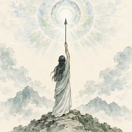 Leela cell 54, Bhakti-loka, Spiritual Devotion, in ink