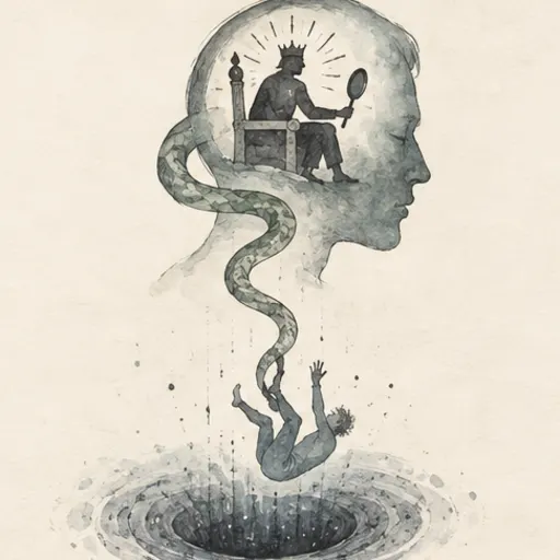 Ink illustration: Cell 61 · Durbuddhi, Negative Intellect