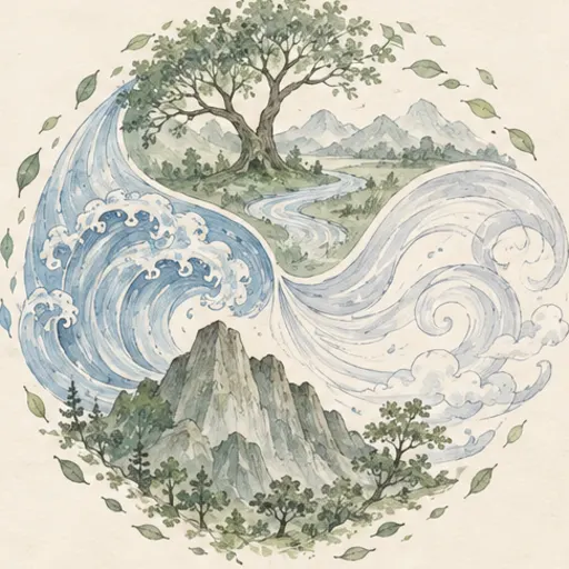 Ink illustration: Cell 64 · Prakriti-loka, Phenomenal Plane