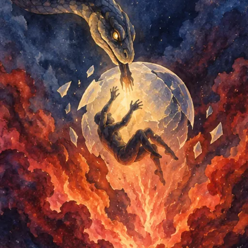 Leela cell 55, Ahamkara, Egotism, in watercolour
