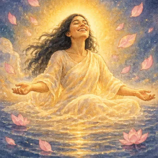 Leela cell 62, Sukha, Happiness, in watercolour