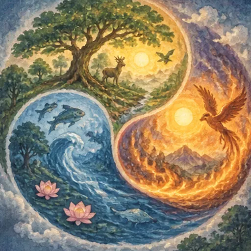 Leela cell 64, Prakriti-loka, Phenomenal Plane, in watercolour